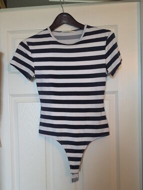 Bluenotes Black & White Striped Kids Bodysuit